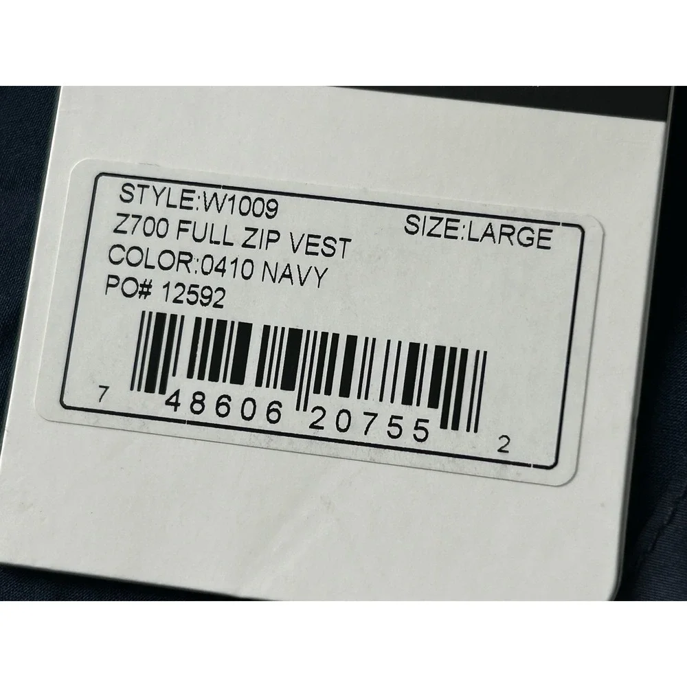 New Zero Restriction Z700 Full Zip Vest Navy Size Large